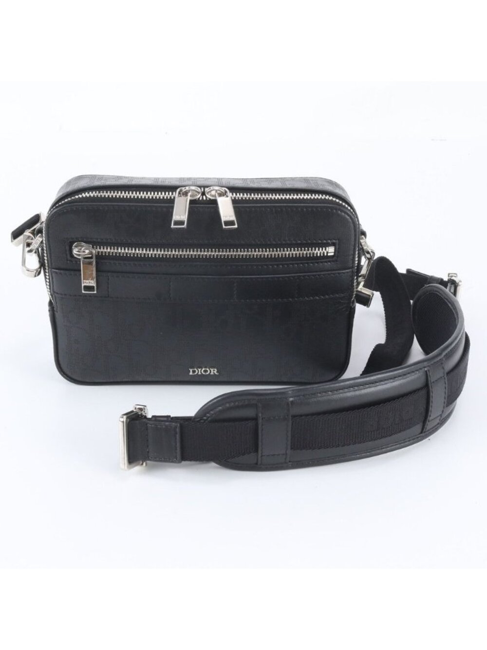 Dior Oblique Galaxy Leather Shoulder Bag Crossbody Black